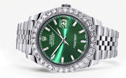 Rolex Datejust 41 Watch | 41 MM | Custom Green Baguette Diamond Dial | Jubilee Band