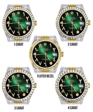 Gold & Steel Rolex Datejust Watch 16233 for Men  | 36Mm | Green Black Arabic Diamond Dial | Jubilee Band