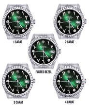 Diamond Mens Rolex Datejust Watch 16200 | 36Mm | Green Black Arabic Diamond Dial | Jubilee Band
