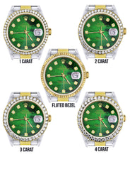 Diamond Rolex Datejust for Men 16233 Two Tone | 36MM | Green Diamond Mother Of Pearl Dial | Oyster Band