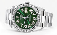 116200 | Rolex Datejust Watch | 36Mm | Green Roman Diamond Dial | Oyster Band