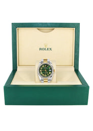 116233 | Gold & Steel Rolex Datejust Watch | 36Mm | Green Roman Diamond Dial | Oyster Band