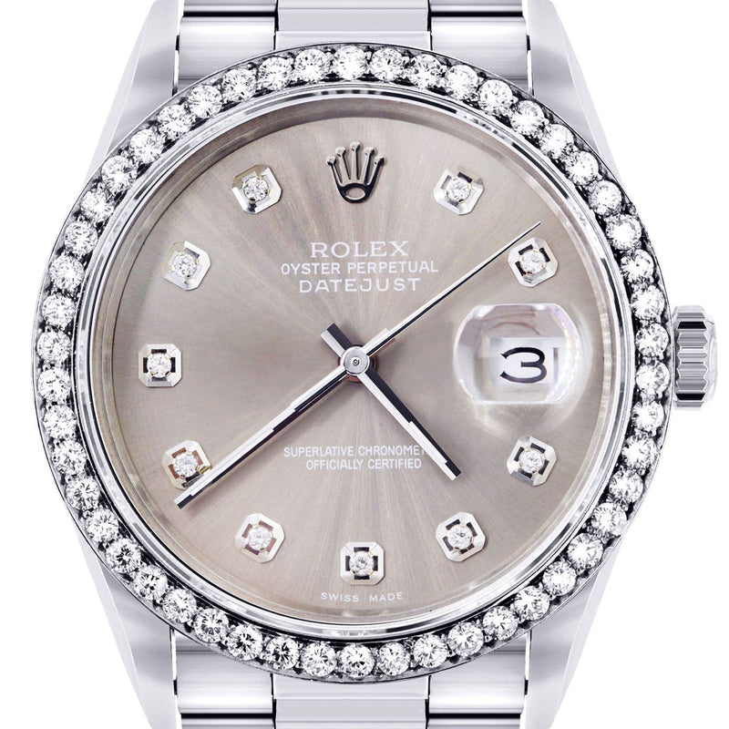 Mens Rolex Mens Watch Datejust 16200  | 36Mm | Grey Dial | Oyster Band