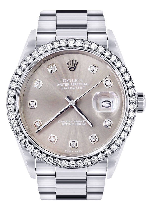Mens Rolex Mens Watch Datejust 16200  | 36Mm | Grey Dial | Oyster Band