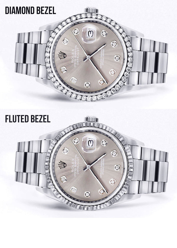Mens Rolex Mens Watch Datejust 16200  | 36Mm | Grey Dial | Oyster Band