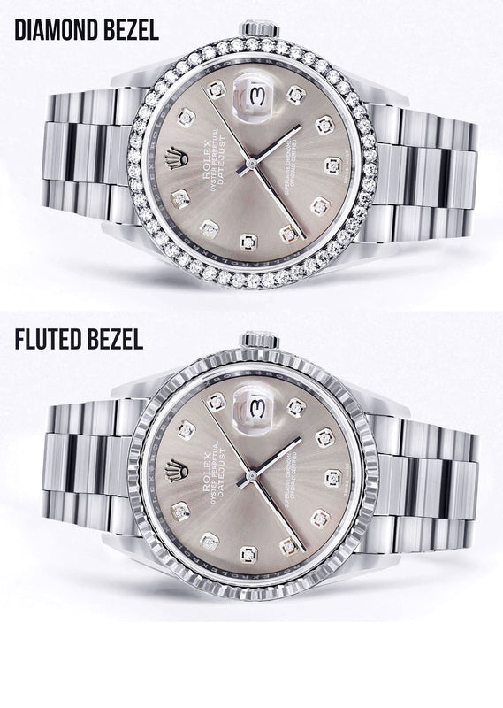 Mens Rolex Mens Watch Datejust 16200  | 36Mm | Grey Dial | Oyster Band