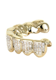 Gold 8 Tooth Invisible Set Princess Diamond Grills