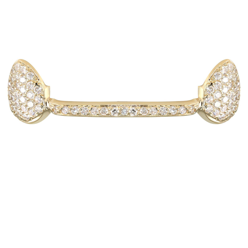 Gold 6 Teeth Full Diamond Bar Grills