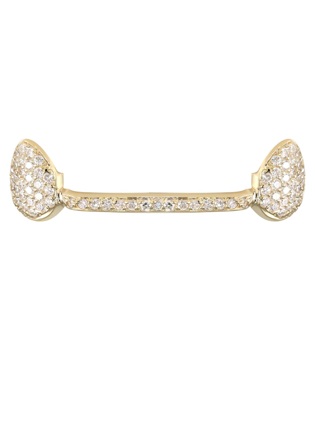 Gold 6 Teeth Full Diamond Bar Grills