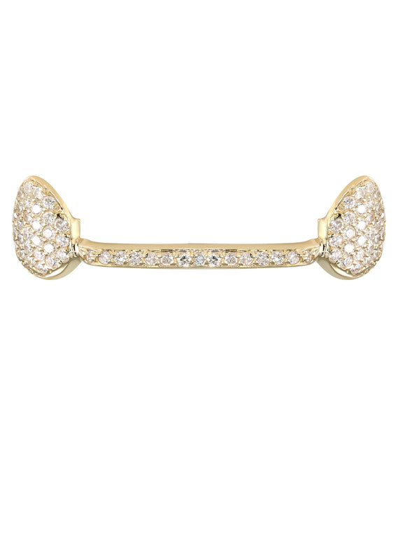 Gold 6 Teeth Full Diamond Bar Grills