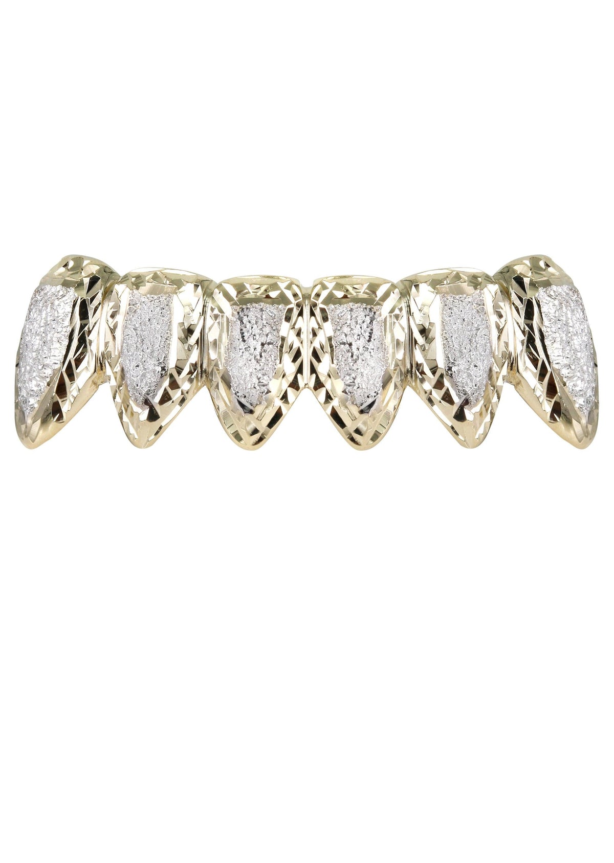 Gold 6 Teeth Diamond Dust/Diamond Cut Grills