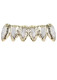 Gold 6 Teeth Diamond Dust/Diamond Cut Grills