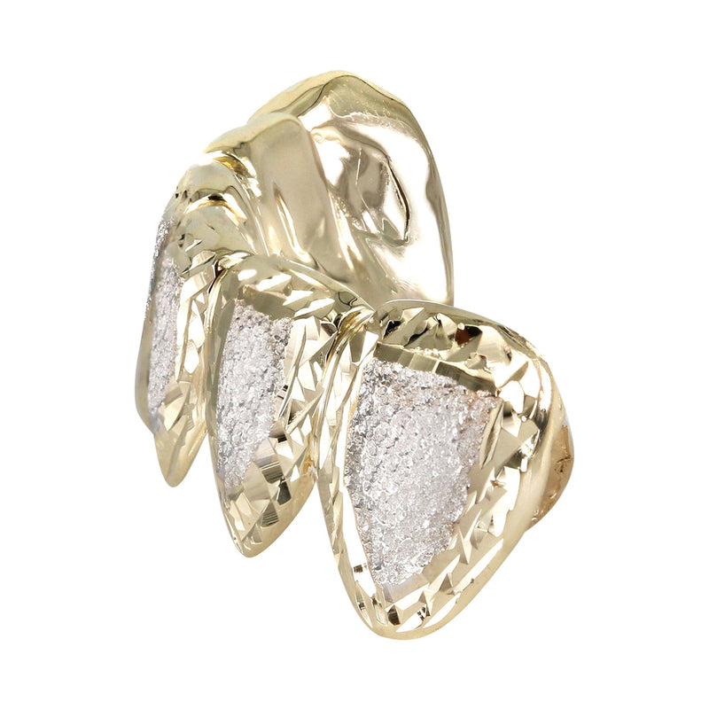 Gold 6 Teeth Diamond Dust/Diamond Cut Grills