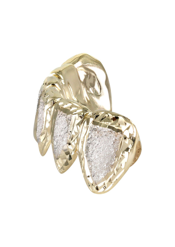 Gold 6 Teeth Diamond Dust/Diamond Cut Grills