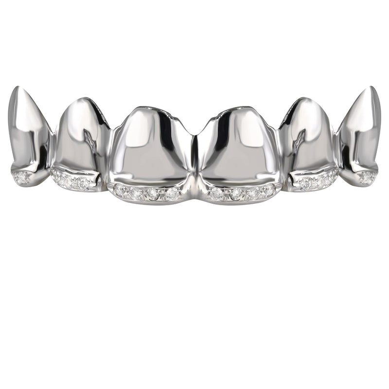 Gold 6 Teeth Diamond Line Grills