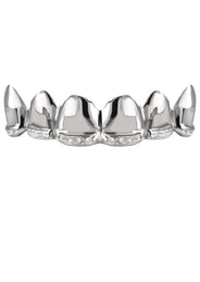 Gold 6 Teeth Diamond Line Grills
