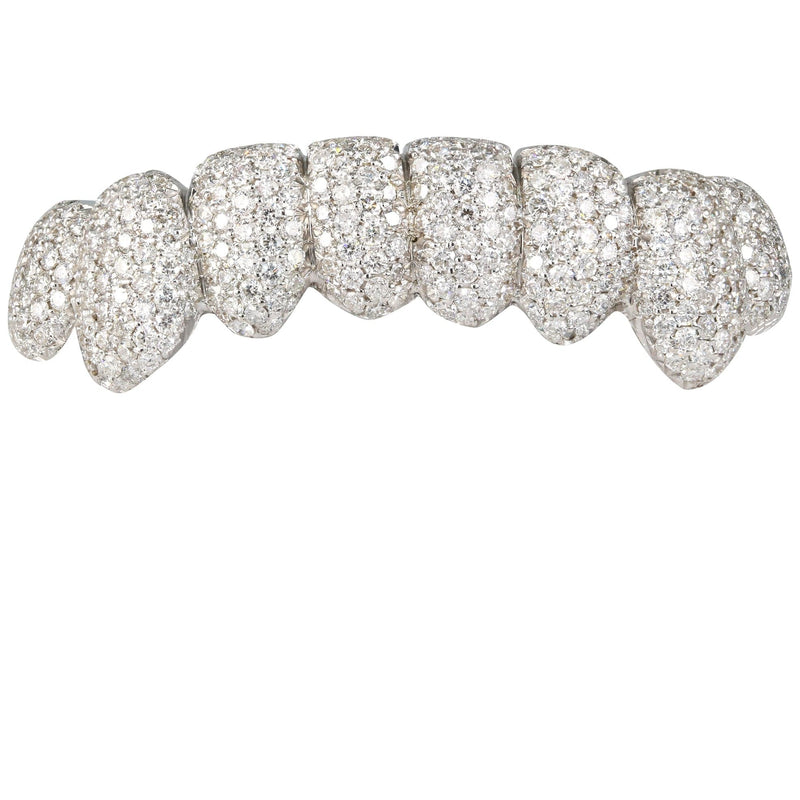 Full Diamond And Gold Honeycomb Setting 8 Teeth Grillz