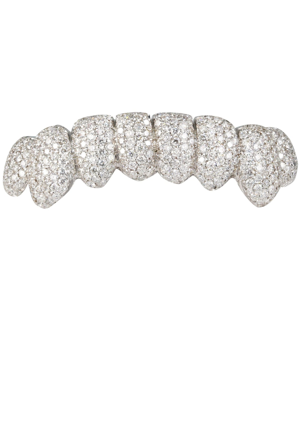 Full Diamond And Gold Honeycomb Setting 8 Teeth Grillz