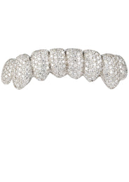 Full Diamond And Gold Honeycomb Setting 8 Teeth Grillz