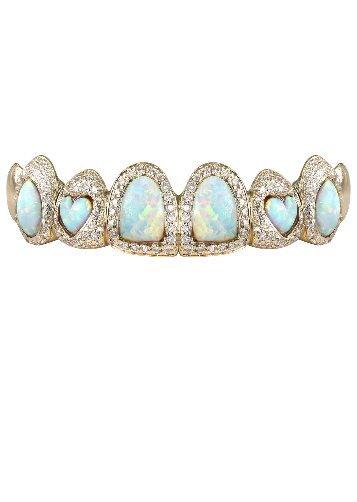 Gold 8 Teeth Diamond And Opal Grills