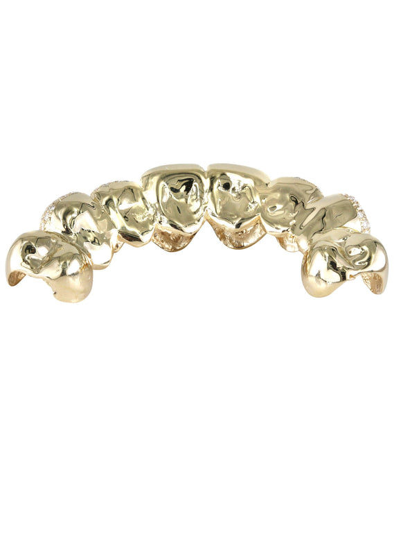 Gold 8 Teeth Diamond And Opal Grills
