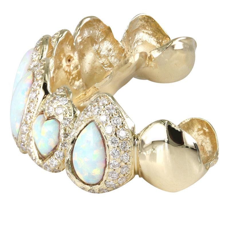 Gold 8 Teeth Diamond And Opal Grills