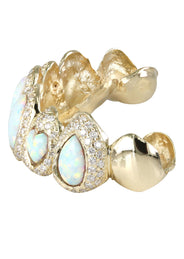Gold 8 Teeth Diamond And Opal Grills