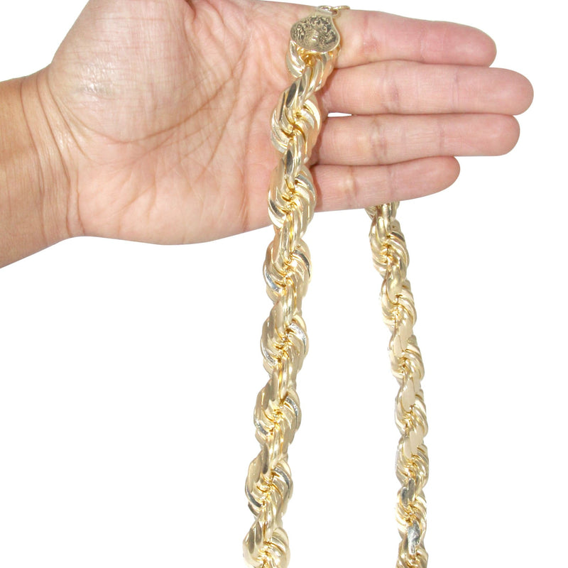 Heavy Solid Gold Rope Link Chain Customizable