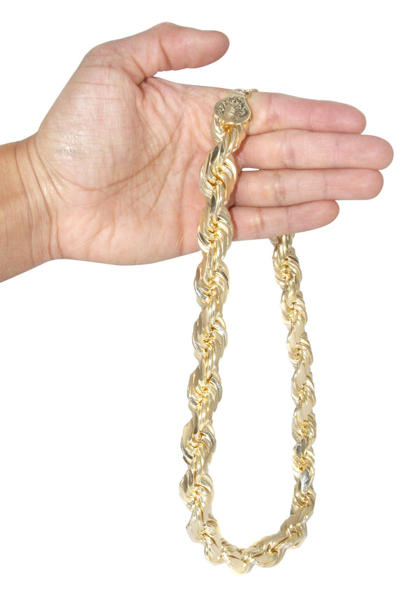 Heavy Solid Gold Rope Link Chain Customizable
