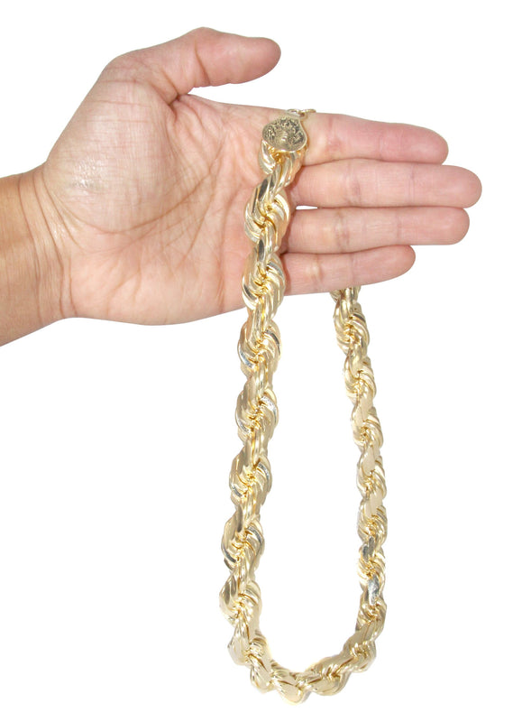 Heavy Solid Gold Rope Link Chain Customizable