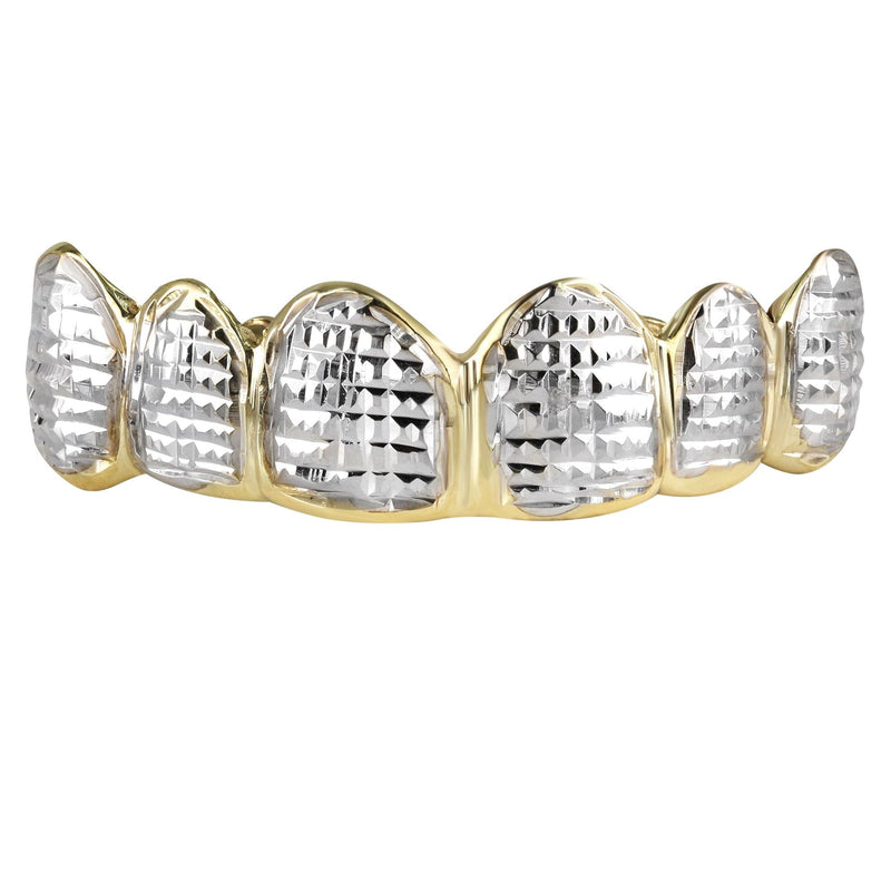 Gold 6 Teeth Diamond Cut Grillz