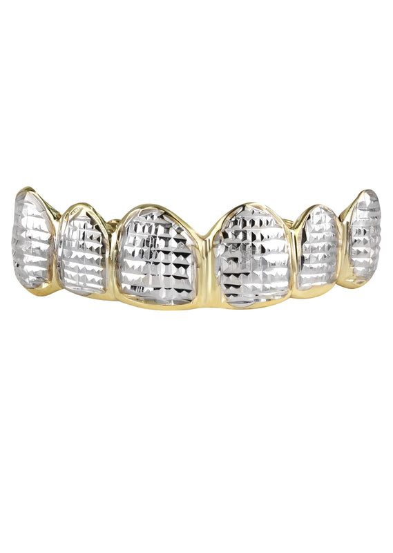 Gold 6 Teeth Diamond Cut Grillz