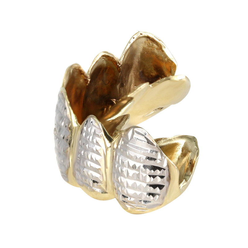 Gold 6 Teeth Diamond Cut Grillz