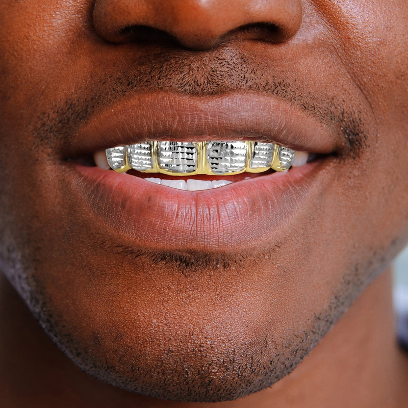 Gold 6 Teeth Diamond Cut Grillz