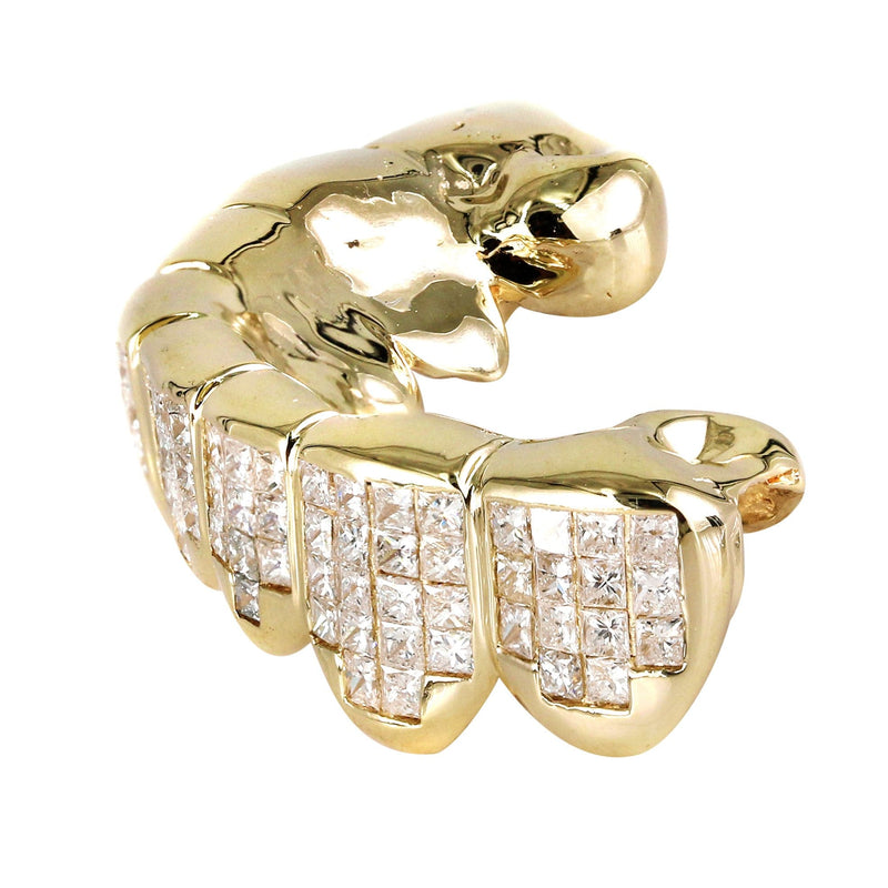 Gold 8 Tooth Invisible Set Princess Grills