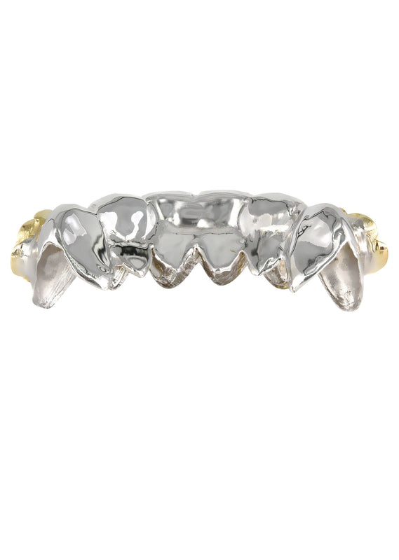 Gold 6 Tooth 3D Design Flower Grills