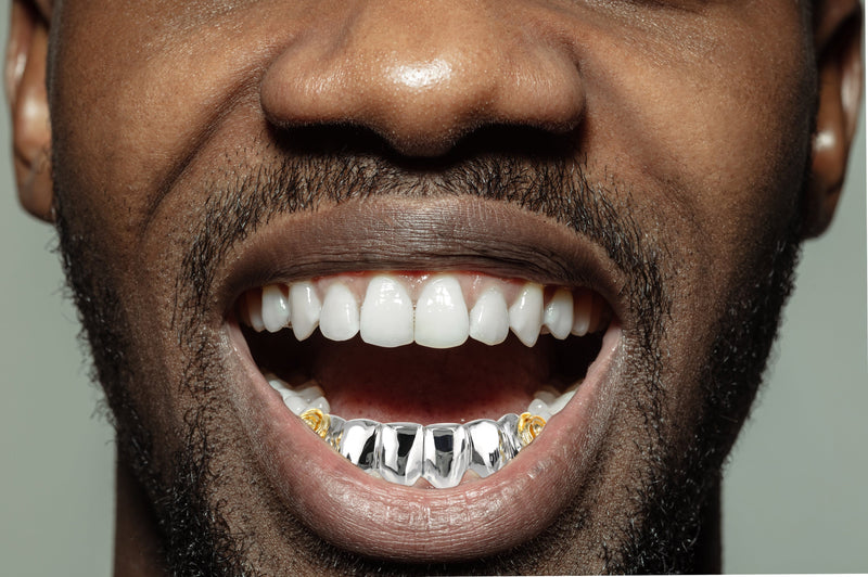 Gold 6 Tooth 3D Design Flower Grills