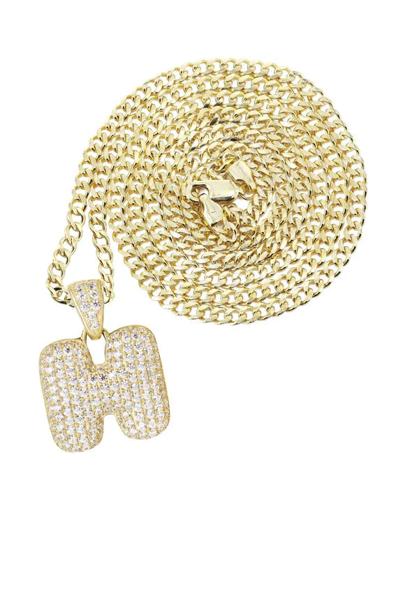 10K Yellow Gold Bubble Letter 