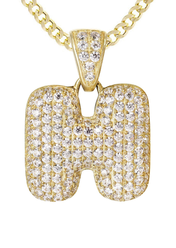 10K Yellow Gold Bubble Letter 