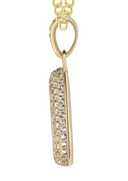 10K Yellow Gold Bubble Letter "H" CZ Necklace | Appx. 5.3 Grams