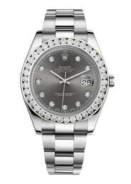 Rolex Datejust Ii Rhodium Dial - Diamond Hour Markers With 5 Carats Of Diamonds