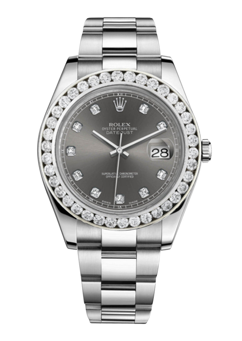 Rolex Datejust Ii Rhodium Dial - Diamond Hour Markers With 5 Carats Of Diamonds