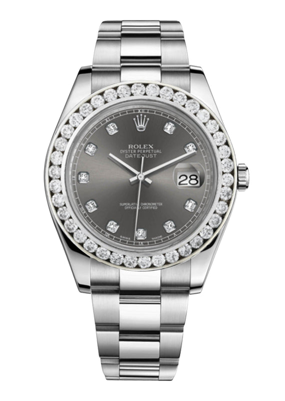 Rolex Datejust Ii Rhodium Dial - Diamond Hour Markers With 5 Carats Of Diamonds