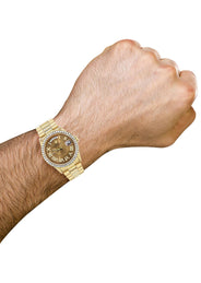 Rolex Day-Date | Presidential | Model 18238 | 18K Yellow Gold | Diamond Bezel | Diamond Roman Chocolate Dial