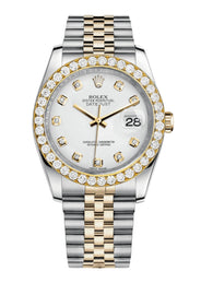 Rolex Datejust White Dial - Diamond Hour Markers With 4 Carats Of Diamonds