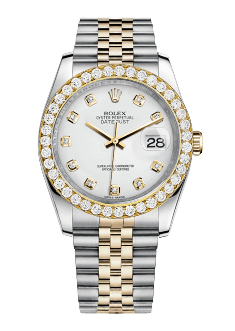 Rolex Datejust White Dial - Diamond Hour Markers With 4 Carats Of Diamonds