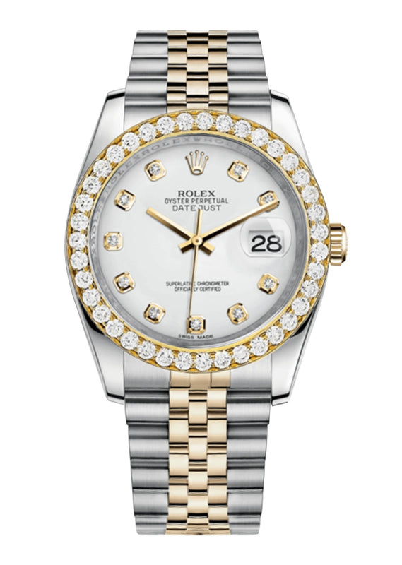 Rolex Datejust White Dial - Diamond Hour Markers With 4 Carats Of Diamonds