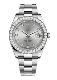 Rolex Datejust Ii Silver Dial - Diamond Hour Makers With 5 Carats Of Diamonds