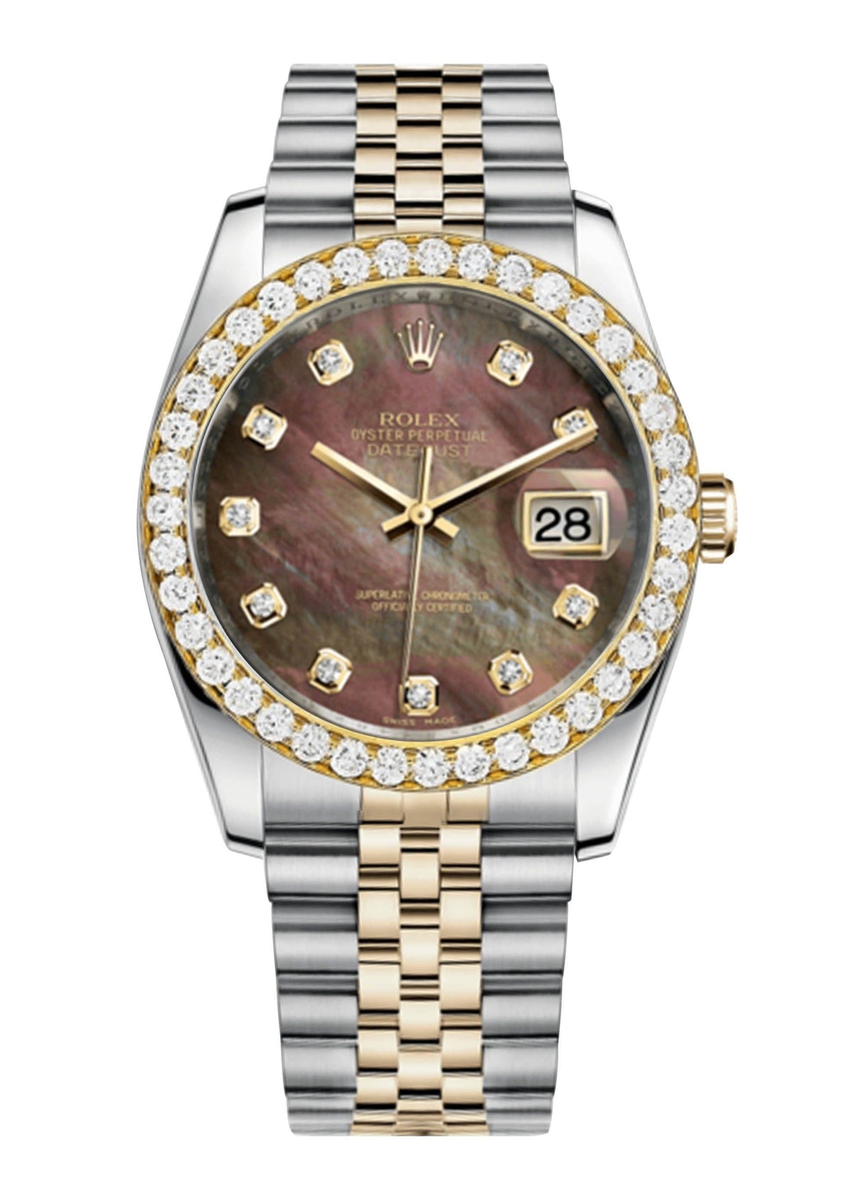Rolex Datejust Mother Of Pearl Dial - Diamond Hour Markers With 4 Carats Of Diamonds