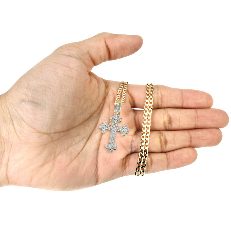 10K Yellow Gold Cross Necklace | Appx. 16.8 Grams